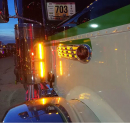 Peterbilt Aluminum 15 Inch Donaldson Backlit Air Cleaner Front Light Bars With Amber LEDs