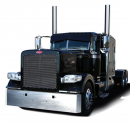 Peterbilt 389 7 Gauge Heavy Duty Chrome Plated Standard Mount Mitered End Bumper With Tow Hole