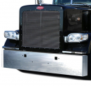 Peterbilt 389 Heavy Duty Chrome Bumper with Tow Hole - 7 Gauge, Mitered End, Standard Mount