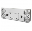 Rear Center Panel with 4 Inch Round Clear LED Lights and Chrome Plastic Bezels