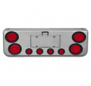 "Rear Center Panel with 4" and 2" Round Red LEDs for Enhanced Visibility"