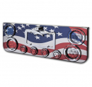 American Flag Rear Center Panel with Eagle License Plate Holder - Patriotic Car Accessory