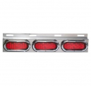 24" Flap Hanger Light Bracket with Red Oval LED Lights & Chrome Plastic Bezels